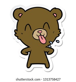 sticker of a rude cartoon bear