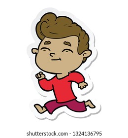 sticker of a running cartoon man