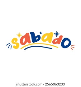 Sticker Sabado Philippines languange day. vector illustration