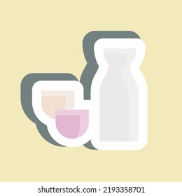 Sticker Sake. suitable for Japanese symbol. simple design editable. design template vector. simple illustration