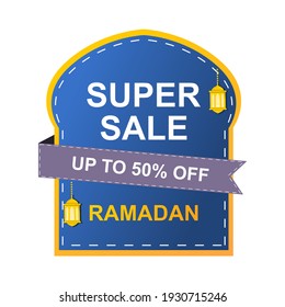 sticker sale with abstract shape style and with modern concept for ramadan, super deal and price badge, labels, buy 1 get 1, and banner