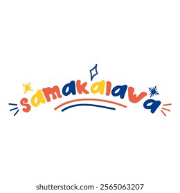 Sticker Samakalawa Philippines languange day. vector illustration