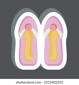 Sticker Sandals. related to Hawaii symbol. simple design editable. vector