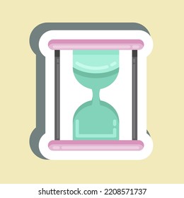 Sticker Sandglass. suitable for education symbol. simple design editable. design template vector. simple illustration