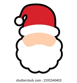 Sticker santa claus ilustración del vector facial.