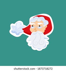 Sticker Santa, cute christmas illustration for sale sign, flyer, poster, shopping, card
