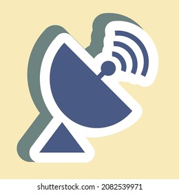 Sticker Satellite Dish,Simple illustration,Editable stroke,Design template vector, Good for prints, posters, advertisements, announcements, info graphics, etc.