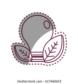 sticker save bulb with leaves icon