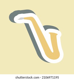 Sticker Saxophone - Simple illustration, Good for Prints , Announcements, Etc