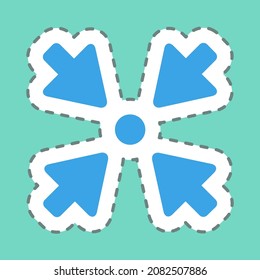 Sticker Scale Down - Line Cut,Simple illustration,Editable stroke,Design template vector, Good for prints, posters, advertisements, announcements, info graphics, etc.