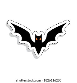 Sticker of a scary bat icon. Halloween animal icon - Vector