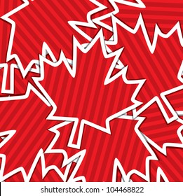 Sticker scatter Canada Day card in vector format.