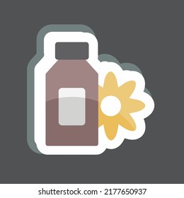 Aufkleber mit Zentrierlotion. geeignet für Spa-Symbol. einfaches Design bearbeitbar. Designvorlage, Vektor. einfache Symbolillustration
