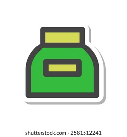 Sticker school supplies related single item icon glue