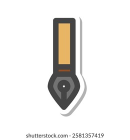 Sticker school tools related single item icon fountain pen