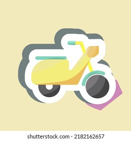 Sticker Scooter. suitable for Education symbol. simple design editable. design template vector. simple illustration