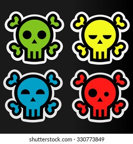 sticker scull icon