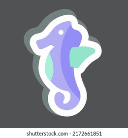 Sticker Sea Horse. suitable for Sea symbol. simple design editable. design template vector. simple symbol illustration