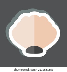 Sticker Sea Shell. suitable for Sea symbol. simple design editable. design template vector. simple symbol illustration
