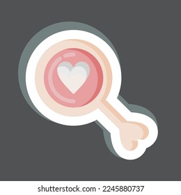 Sticker Search For Love. related to Valentine's Day symbol. simple design editable. simple illustration