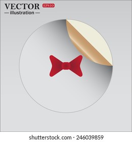 Sticker self-adhesive paper. bow tie. Vector illustration, EPS 10