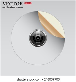 Sticker self-adhesive paper. camera, vector illustration, EPS 10