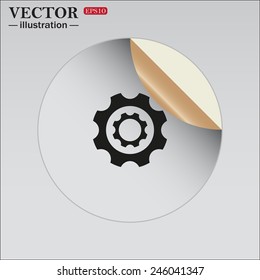 Sticker self-adhesive paper. Cog Settings , vector illustration, EPS 10