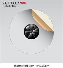 Sticker self-adhesive paper. fan, vector illustration, EPS 10 