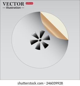 Sticker self-adhesive paper. fan, vector illustration, EPS 10 