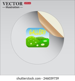 Sticker self-adhesive paper. Gallery,  vector illustration, EPS 10