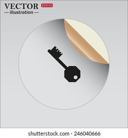 Sticker self-adhesive paper.  key, vector illustration, EPS 10