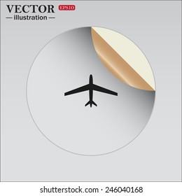 Sticker self-adhesive paper. plane, vector, EPS 10