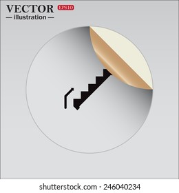 Sticker self-adhesive paper.  staircase, vector illustration, EPS 10