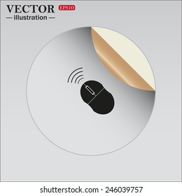 Sticker self-adhesive paper. Wireless mouse, vector illustration, EPS 10