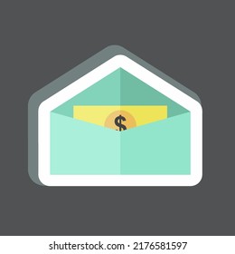 Sticker Send Money. suitable for digital web symbol. simple design editable. design template vector. simple symbol illustration