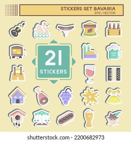 Sticker Set Bavaria. suitable for education symbol. simple design editable. design template vector. simple illustration