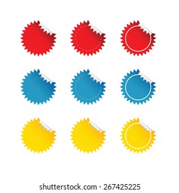 sticker set color art vector