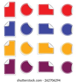 sticker set color vector illustration on a white
