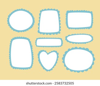 Sticker set, colorful speech bubble background, sticker pack vector illustration 