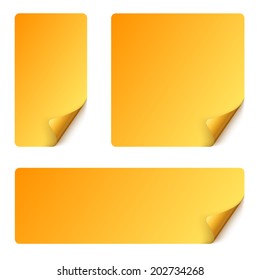 Sticker set with curved corner - yellow