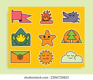 sticker set  cute and calm