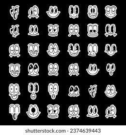 Sticker set Cute vector template decorated with cartoon image and aesthetic quotes graphic design