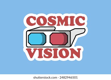 Sticker set Cute vector template decorated with cartoon image and aesthetic quotes graphic design