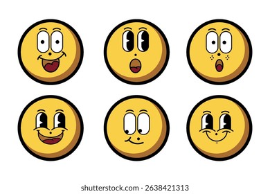 Sticker set Cute vector template decorated with cartoon image and aesthetic quotes graphic design