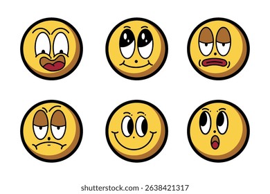 Sticker set Cute vector template decorated with cartoon image and aesthetic quotes graphic design