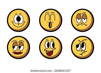 Sticker set Cute vector template decorated with cartoon image and aesthetic quotes graphic design