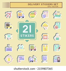 Sticker Set Delivery. suitable for education symbol. simple design editable. design template vector. simple illustration