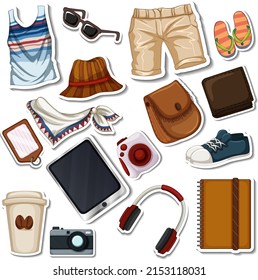 Aufkleberset für verschiedene Beutel und Accessoires, Illustration