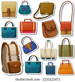 Aufkleberset für verschiedene Beutel und Accessoires, Illustration