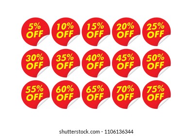 sticker set discount label